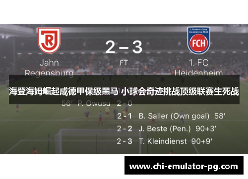 海登海姆崛起成德甲保级黑马 小球会奇迹挑战顶级联赛生死战